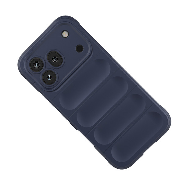 Başkenttekno Honor 600 Pro 5G Kılıf Esnek TPU Oyuklu Arka Yüzey Tasarımlı Etnik Silikon Kapak Lacivert