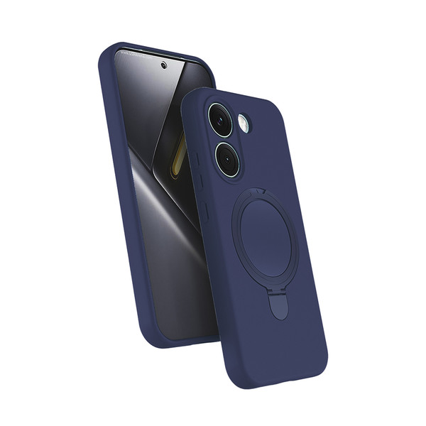 Başkenttekno Xiaomi Poco X8 Pro Uyumlu Magsafe Şarj Özellikli Standlı Halka Yüzüklü Samara Kılıf Kapak Lacivert