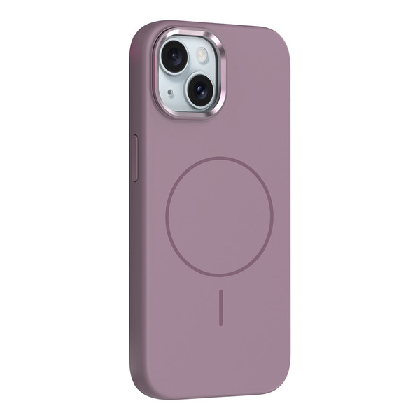 Başkenttekno iPhone 14 Kılıf Kablosuz Şarj Özellikli Metal Kamera Çerçeveli Edi Silikon Kapak Mor