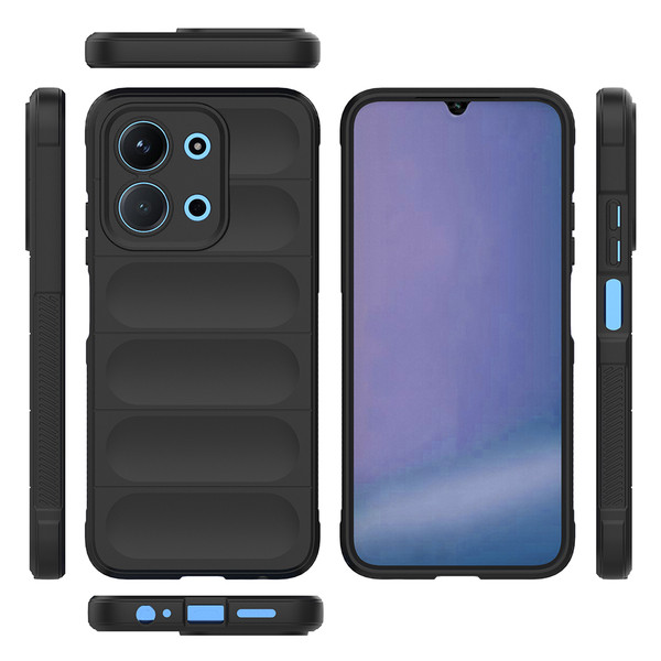 Başkenttekno Xiaomi Redmi 15C 4G Kılıf Esnek TPU Oyuklu Arka Yüzey Tasarımlı Etnik Silikon Kapak Siyah