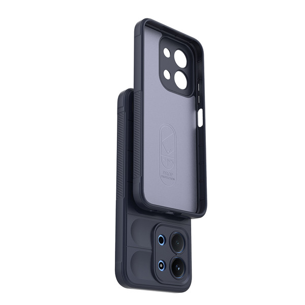 Başkenttekno Xiaomi Redmi 15C 4G Kılıf Esnek TPU Oyuklu Arka Yüzey Tasarımlı Etnik Silikon Kapak Siyah
