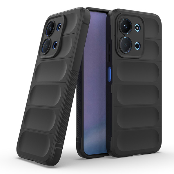 Başkenttekno Xiaomi Redmi 15C 4G Kılıf Esnek TPU Oyuklu Arka Yüzey Tasarımlı Etnik Silikon Kapak Siyah