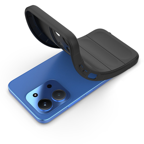 Başkenttekno Xiaomi Redmi 15C 4G Kılıf Esnek TPU Oyuklu Arka Yüzey Tasarımlı Etnik Silikon Kapak Siyah