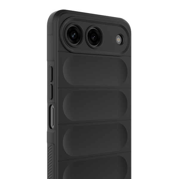 Başkenttekno Tecno Spark 40 5G Kılıf Esnek TPU Oyuklu Arka Yüzey Tasarımlı Etnik Silikon Kapak Siyah