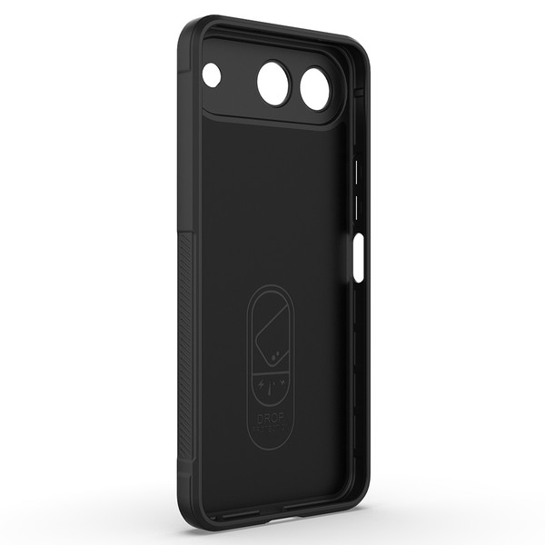 Başkenttekno Tecno Spark 40 5G Kılıf Esnek TPU Oyuklu Arka Yüzey Tasarımlı Etnik Silikon Kapak Siyah