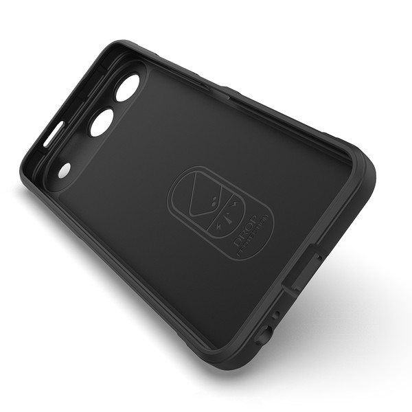 Başkenttekno Tecno Spark 40 5G Kılıf Esnek TPU Oyuklu Arka Yüzey Tasarımlı Etnik Silikon Kapak Siyah