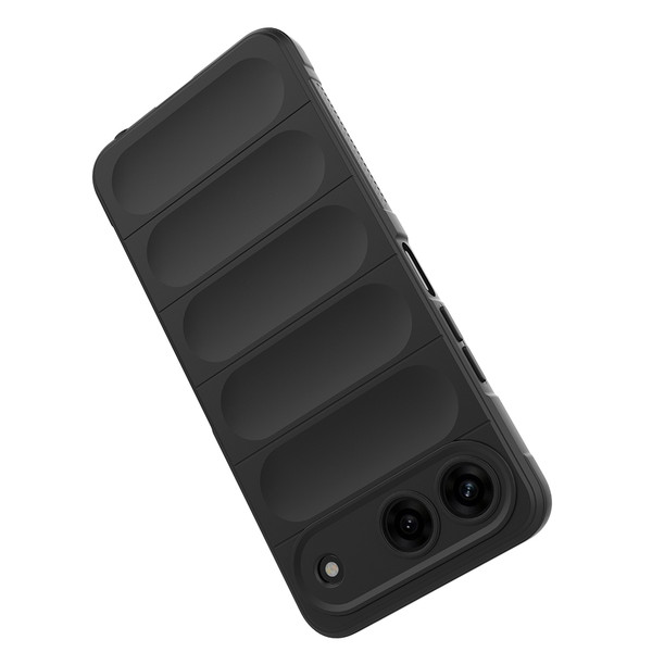 Başkenttekno Tecno Spark 40 5G Kılıf Esnek TPU Oyuklu Arka Yüzey Tasarımlı Etnik Silikon Kapak Siyah