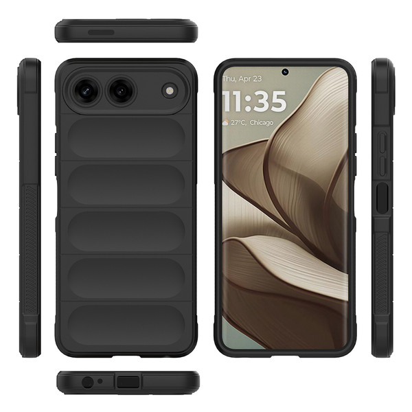 Başkenttekno Tecno Spark 40 5G Kılıf Esnek TPU Oyuklu Arka Yüzey Tasarımlı Etnik Silikon Kapak Siyah