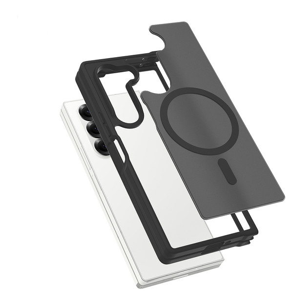 Başkenttekno Samsung Galaxy Z Fold 6 Uyumlu MagSafe Özellikli Kamera Korumalı Mat Lunex Silikon Kılıf Siyah
