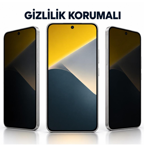 Engo Xiaomi Poco X8 Uyumlu Hayalet Ekran Koruyucu Yandan Görüşü Kısıtlayan Anti-Spy Gizlilik Filtresi 9H Kırılmaz Esnek Nano Yapı