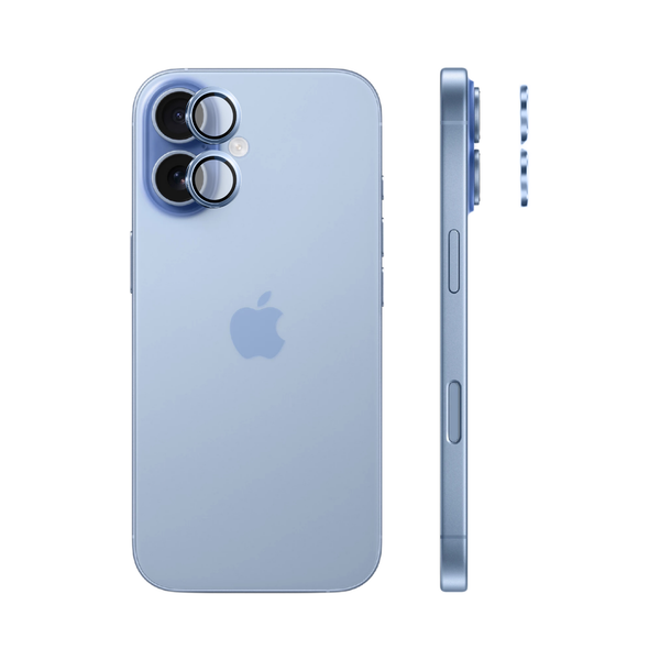 Safeus iPhone 17 ile Uyumlu Safir Temperli Kamera Lens Koruyucu Sis Mavisi Mavi
