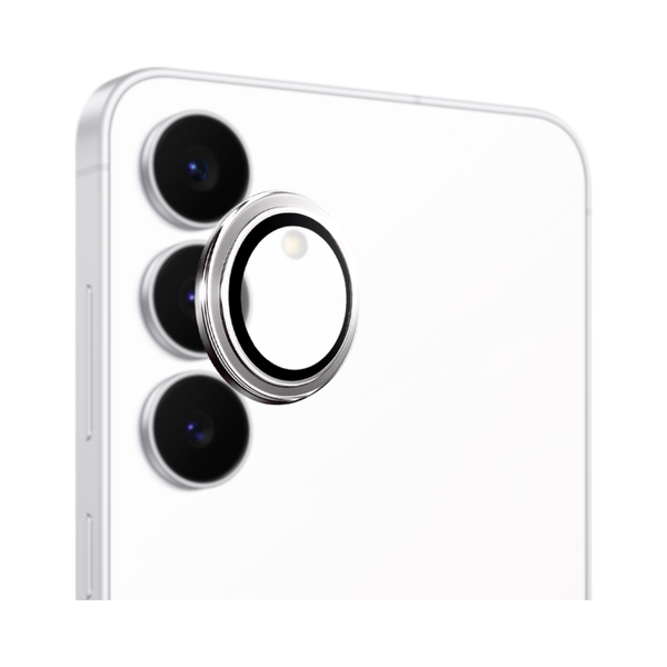 Safeus Samsung S25 FE ile Uyumlu Safir Temperli Kamera Lens Koruyucu Beyaz