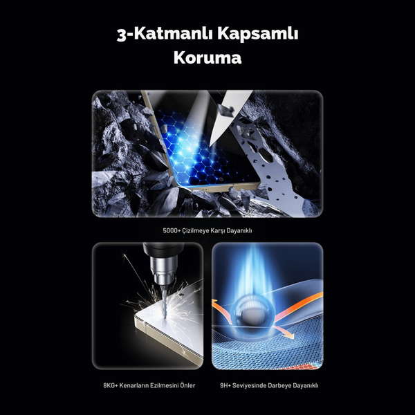 Safeus Samsung Galaxy S24 FE Tam Kaplayan Antidust Hayalet Ekran Koruyucu Cam