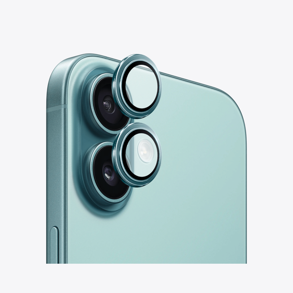 Safeus iPhone 16 - 16 Plus ile Uyumlu Safir Temperli Kamera Lens Koruyucu Deniz Yeşili
