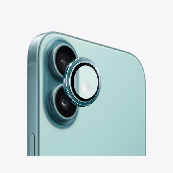 Safeus iPhone 16 - 16 Plus ile Uyumlu Safir Temperli Kamera Lens Koruyucu Deniz Yeşili