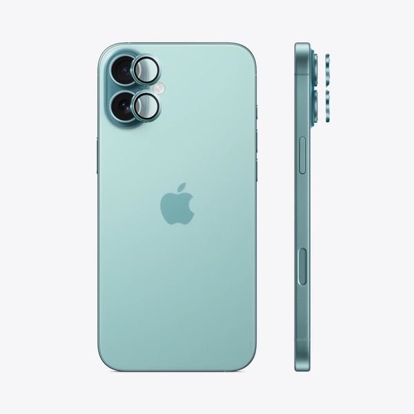 Safeus iPhone 16 - 16 Plus ile Uyumlu Safir Temperli Kamera Lens Koruyucu Deniz Yeşili