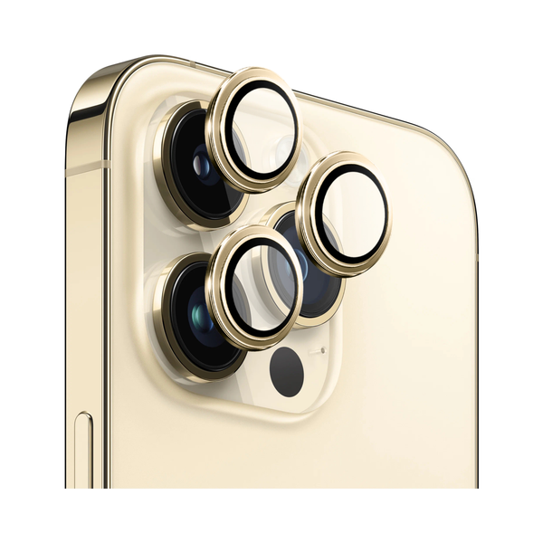 Safeus iPhone 14 Pro Max - 14 Pro ile Uyumlu Safir Temperli Kamera Lens Koruyucu Altın