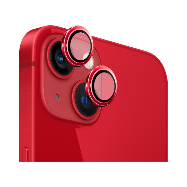 Safeus iPhone 13 ile Uyumlu Safir Temperli Kamera Lens Koruyucu Kırmızı