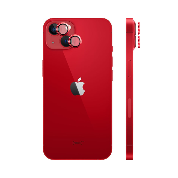 Safeus iPhone 13 ile Uyumlu Safir Temperli Kamera Lens Koruyucu Kırmızı