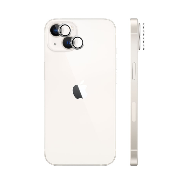 Safeus iPhone 13 ile Uyumlu Safir Temperli Kamera Lens Koruyucu Yıldız Işığı Beyaz