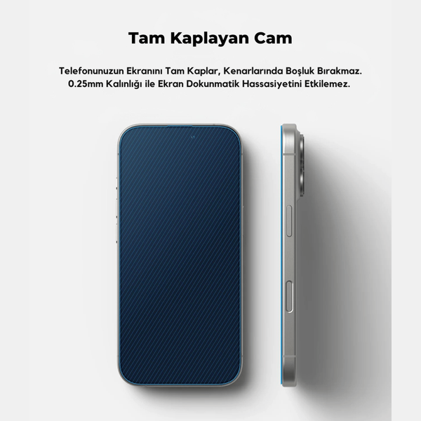 Safeus iPhone 12 Tam Kaplayan Antidust Ekran Koruyucu Cam