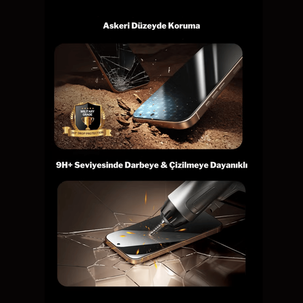 Safeus iPhone 14 Pro Max Tam Kaplayan Antidust Hayalet Ekran Koruyucu Cam