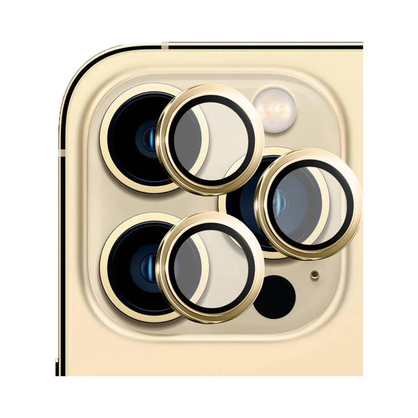 Safeus iPhone 13 Pro Max - 13 Pro ile Uyumlu Safir Temperli Kamera Lens Koruyucu Altın