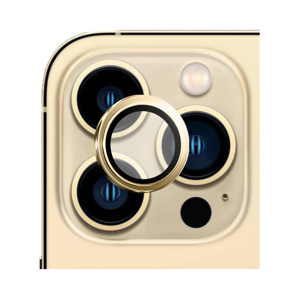 Safeus iPhone 13 Pro Max - 13 Pro ile Uyumlu Safir Temperli Kamera Lens Koruyucu Altın