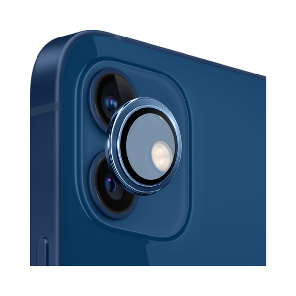 Safeus iPhone 12 ile Uyumlu Safir Temperli Kamera Lens Koruyucu Mavi