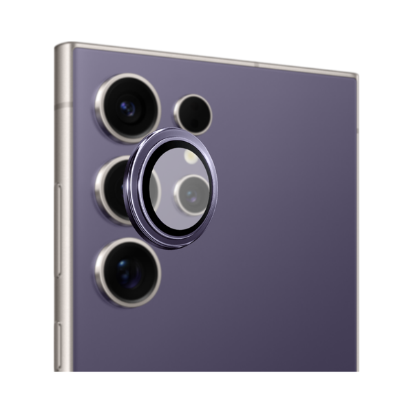 Safeus Samsung S24 Ultra ile Uyumlu Safir Temperli Kamera Lens Koruyucu Titanyum Mor