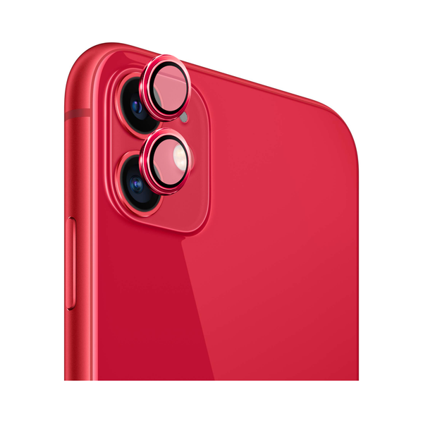 Safeus iPhone 11 ile Uyumlu Safir Temperli Kamera Lens Koruyucu Kırmızı