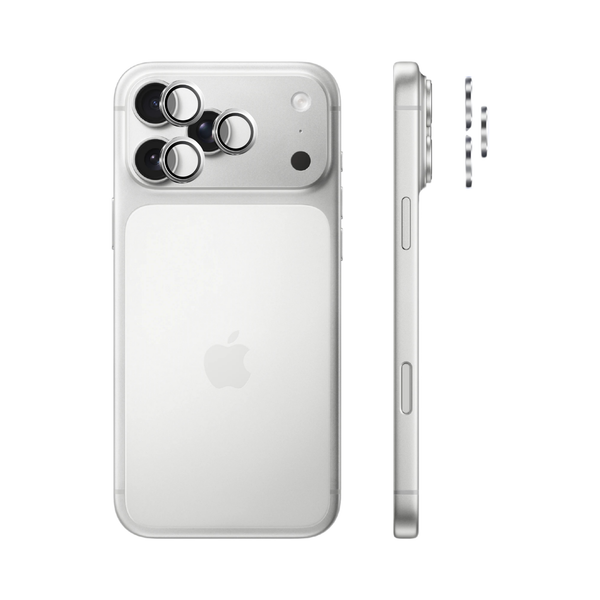 Safeus iPhone 17 Pro Max - 17 Pro ile Uyumlu Safir Temperli Kamera Lens Koruyucu Gümüş