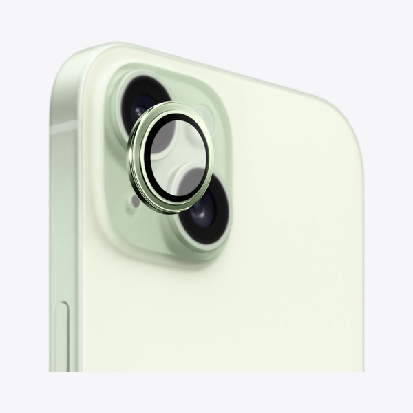 Safeus iPhone 15 - 15 Plus ile Uyumlu Safir Temperli Kamera Lens Koruyucu Yeşil