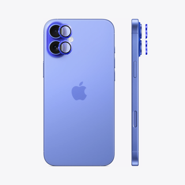 Safeus iPhone 16 - 16 Plus ile Uyumlu Safir Temperli Kamera Lens Koruyucu Laciverttaş Mavi