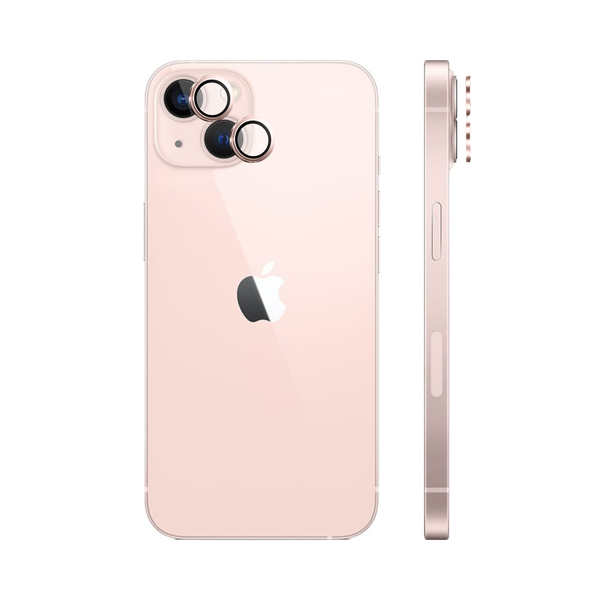 Safeus iPhone 13 ile Uyumlu Safir Temperli Kamera Lens Koruyucu Pembe Pembe