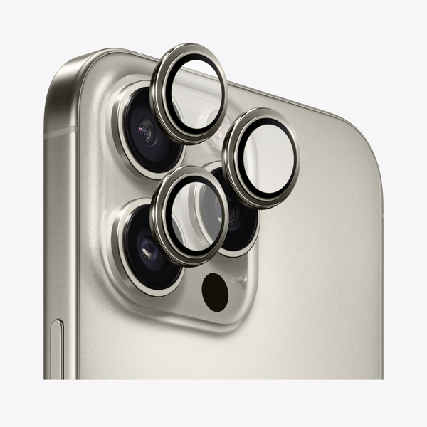 Safeus iPhone 16 Pro Max - 16 Pro ile Uyumlu Safir Temperli Kamera Lens Koruyucu Naturel Titanyum