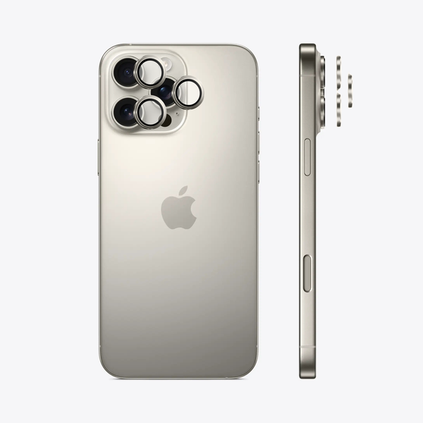 Safeus iPhone 16 Pro Max - 16 Pro ile Uyumlu Safir Temperli Kamera Lens Koruyucu Naturel Titanyum