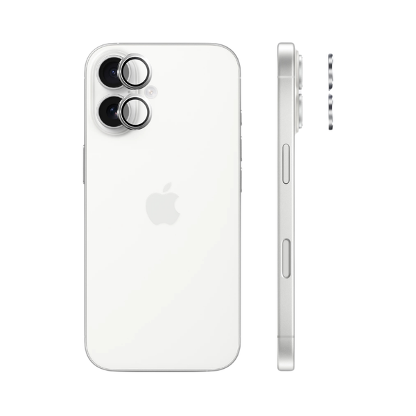 Safeus iPhone 17 ile Uyumlu Safir Temperli Kamera Lens Koruyucu Beyaz