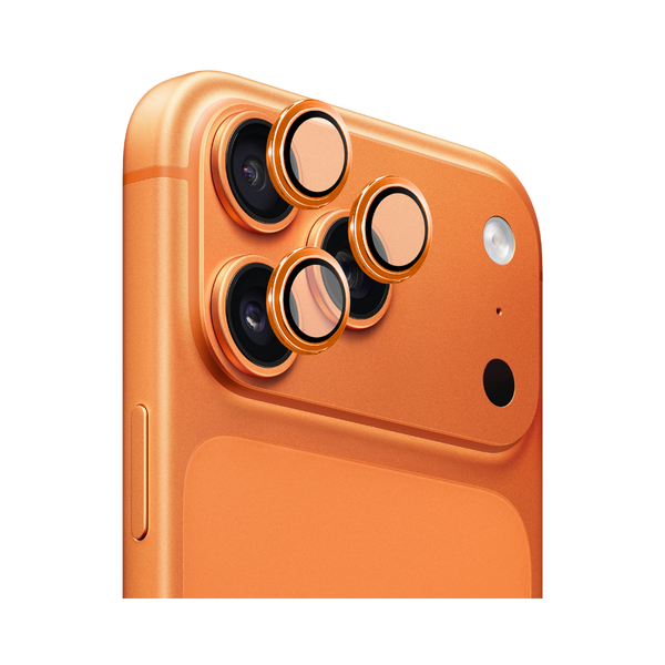 Safeus iPhone 17 Pro Max - 17 Pro ile Uyumlu Safir Temperli Kamera Lens Koruyucu Kozmik Turuncu