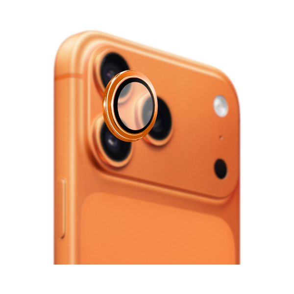 Safeus iPhone 17 Pro Max - 17 Pro ile Uyumlu Safir Temperli Kamera Lens Koruyucu Kozmik Turuncu