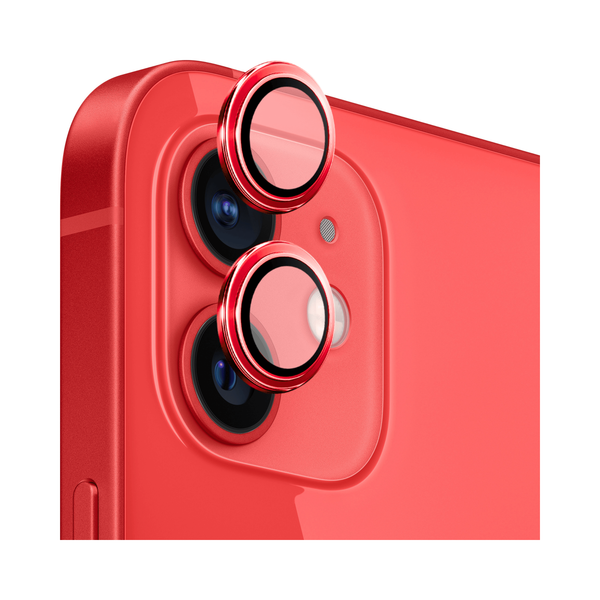 Safeus iPhone 12 ile Uyumlu Safir Temperli Kamera Lens Koruyucu Kırmızı