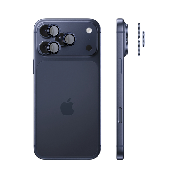 Safeus iPhone 17 Pro Max - 17 Pro ile Uyumlu Safir Temperli Kamera Lens Koruyucu Abis Lacivert