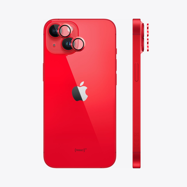 Safeus iPhone 14 - 14 Plus ile Uyumlu Safir Temperli Kamera Lens Koruyucu Kırmızı