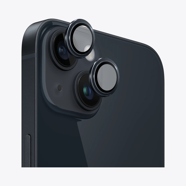 Safeus iPhone 14 - 14 Plus ile Uyumlu Safir Temperli Kamera Lens Koruyucu Gece Yarısı Siyah