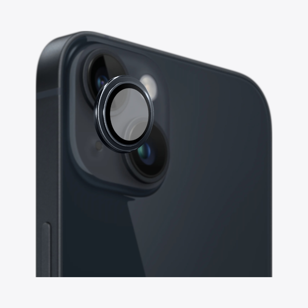 Safeus iPhone 14 - 14 Plus ile Uyumlu Safir Temperli Kamera Lens Koruyucu Gece Yarısı Siyah