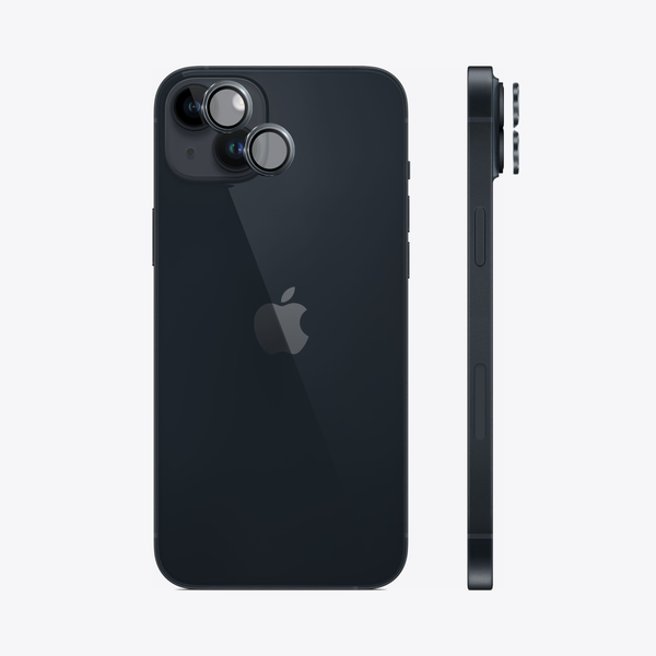 Safeus iPhone 14 - 14 Plus ile Uyumlu Safir Temperli Kamera Lens Koruyucu Gece Yarısı Siyah