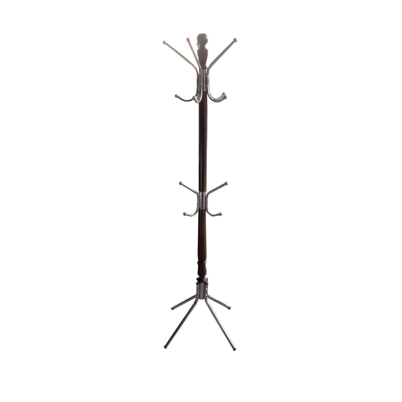 Bengi Ticaret 13886 Bambu Metal Model Askılık - Parlak Ceviz Lake El Yapımı