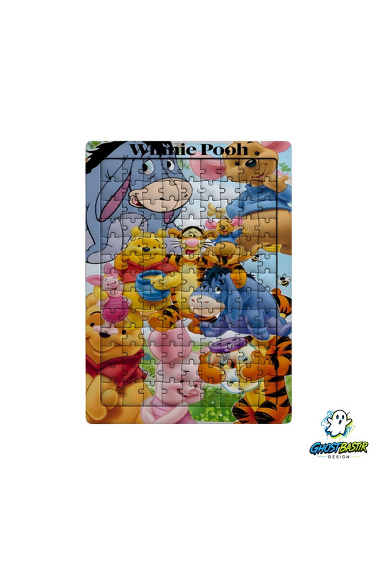 Ghostbastır Design Winnie The Pooh 99 Parça Ayaklı Puzzle - Dekoratif Çocuk Yapbozu 0245