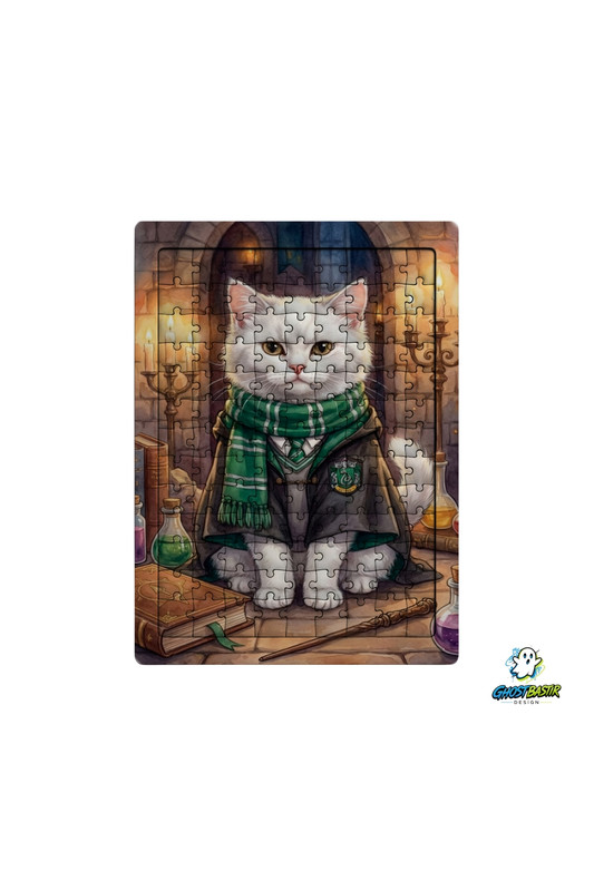 Ghostbastır Design Harry Potter Syltherin Kedili 99 Parça Ayaklı Puzzle - Dekoratif Çocuk Yapbozu 0189