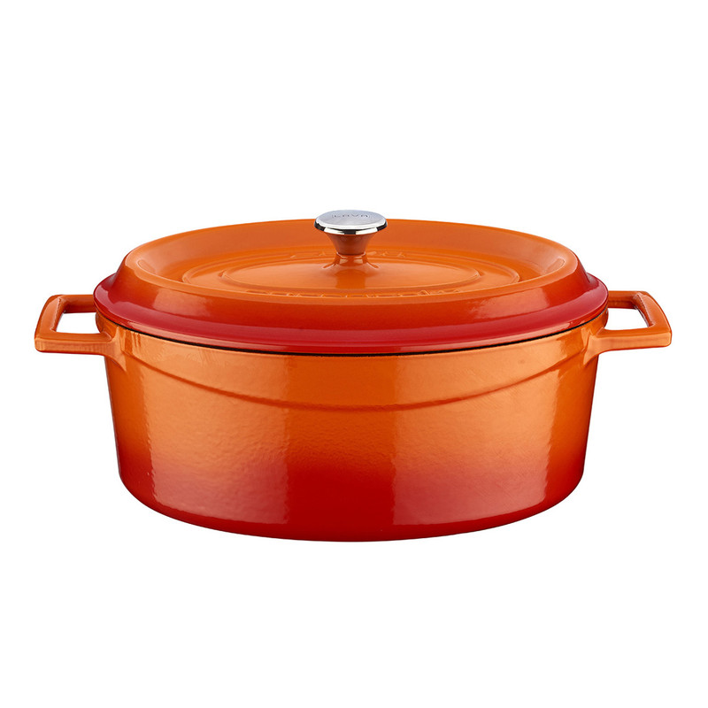 Lava Trendy Serisi 21x27 CM Döküm Turuncu Oval Tencere LV O TC 27 K2 O